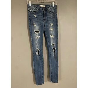 KanCan Light Wash Distressed Skinny Jeans Size 27/7
